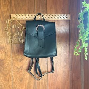 Black backpack purse